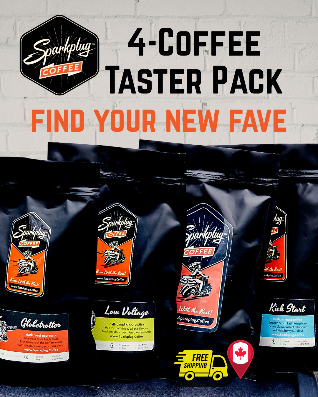 専用　ルーク&サリー・デュレット カレイドスコープ 4-Coffee Sampler Packs | Take a Taste Drive — Sparkplug Coffee